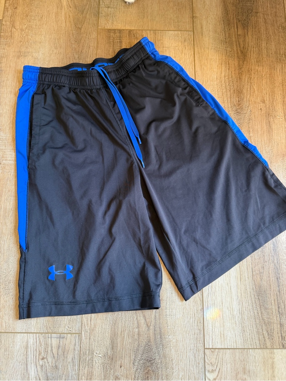 Under Armour Black with Blue Trim Athletic Training Shorts